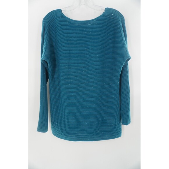 Tommy Bahama Teal/Blue Ribbed Knit Pullover Tunic Sweater Comfort/Work Top Sz M - Picture 7 of 9
